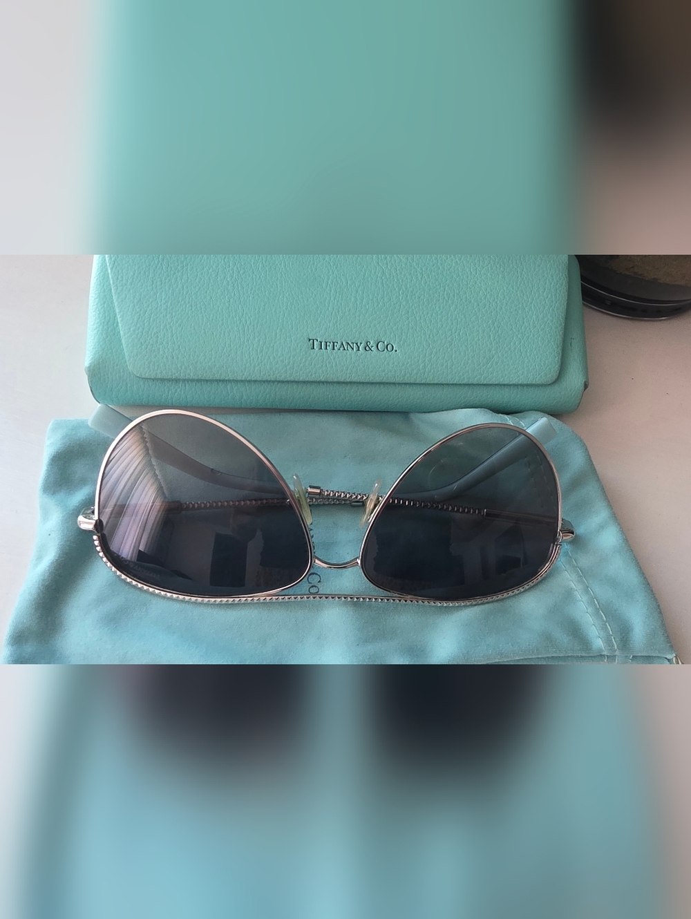 Tiffany & Co. Women's Silver Aviator Gradient Sunglasses